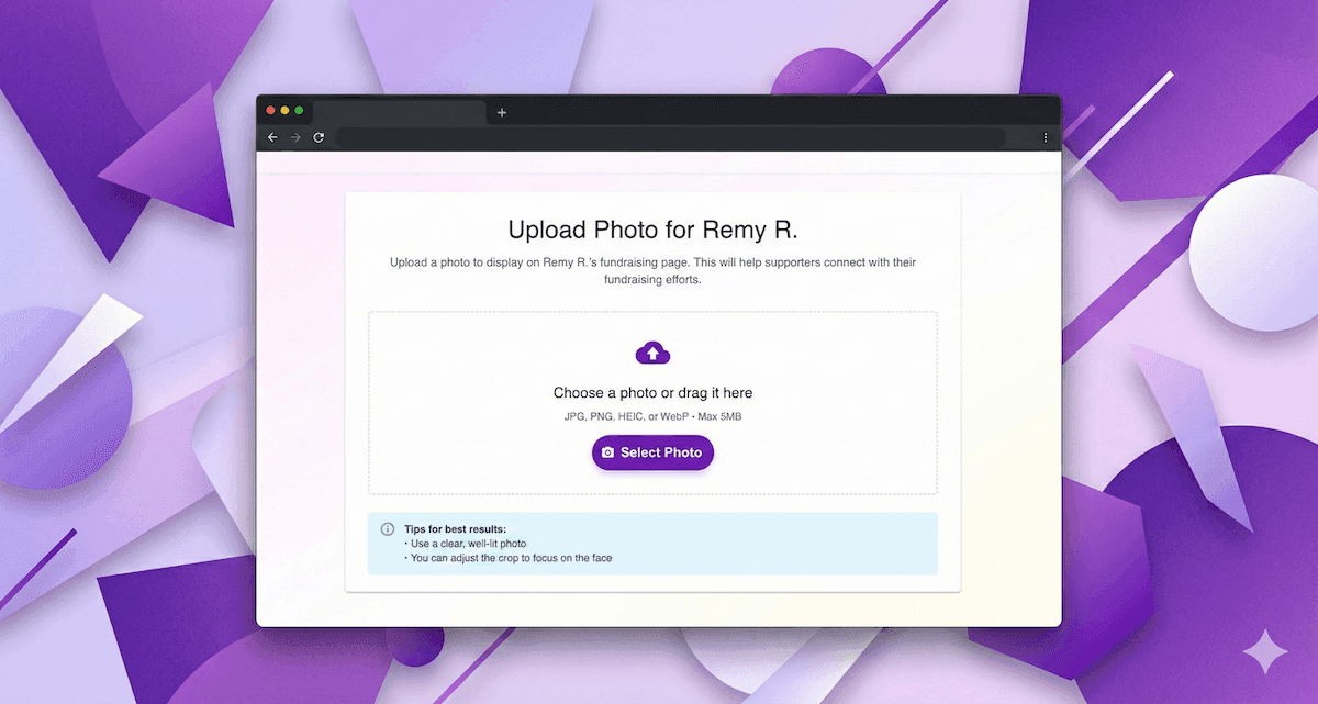Participant Photo Upload Interface